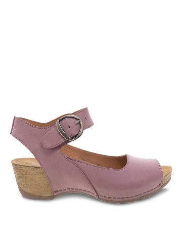 Talons Dansko Tiana Burnished Nubuck Femme Rose | FR 786TCE